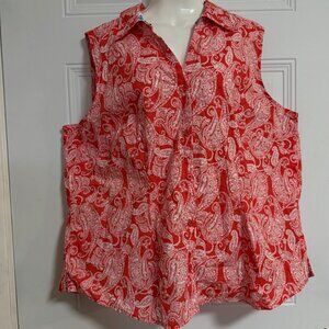 Basic Editions‎ Blouse Size 3X Paisley Beach Summer Vacation